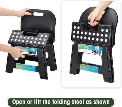 ACSTEP Folding Kids Step Stool with Back Support for Kids,9" Plastic Kids Chair for Outdoor or Indoor Kitchen Step Stools and Bathroom Stool for Toddlers Boys Girls