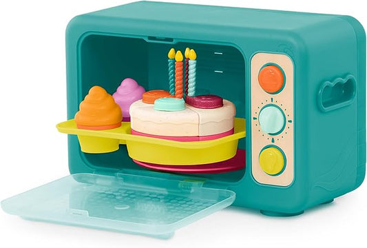 B. toys – Play Oven Set – 22-Piece Cake Baking Playset – Pretend Cupcake Decorating – Lights & Sounds – 3 Years + – Mini Chef - Bake-a-Cake Playset