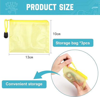 Sntieecr 3 Pack 42 PCS Electric Circuit Motor Kit with Organize Bags, Educational Montessori Learning Electric Circuit Kit Sets for Kids DIY STEM Science Project