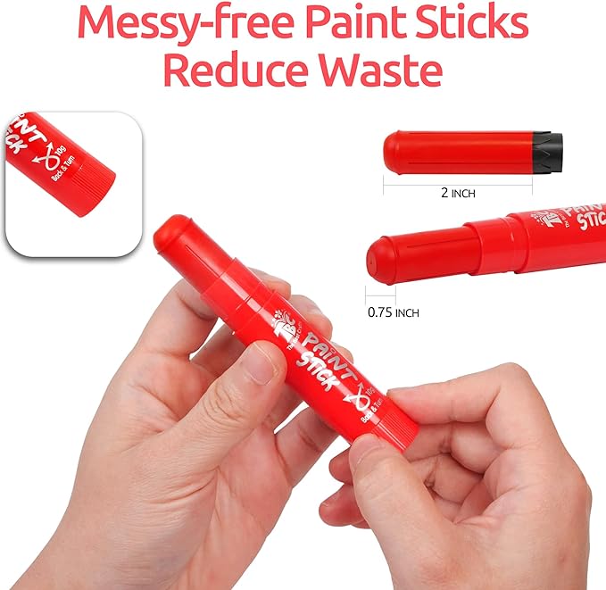 TBC The Best Crafts Paint Sticks, 6 Classic Colors, Washable, Non- Toxic, Tempera Paint Sticks for Kids and Student(6 Colors)