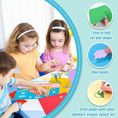 3 otters 235 Sheets Colored Cardstock Paper Bulk, 150GSM Construction Paper Assorted Colors, Kids School Supplies