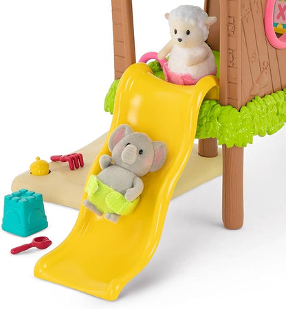 Li’l Woodzeez – 11 Pcs Tree House Playset for Doll Figures – Playhouse Playset with Ladder, Swing & More Accessories – Pretend Play Toy for Kids Age 3+