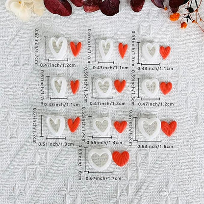 Xaekicr Heart Shape Polymer Clay Cutters Set – 10PCS Clay Earring Cutters for Polymer Clay Jewelry Making, Valentines Day Clay Tools and Molds for DIY Crafts