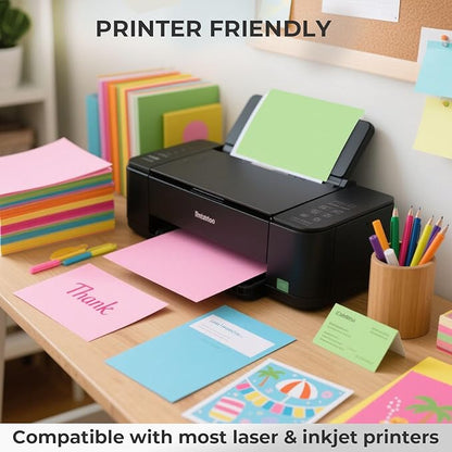 3 otters 200Sheets Construction Paper, Cardstock 8.27" x 11.7", 10 Assorted Colors Card Stock Printer Paper 65lb/180GSM, for Printing, DIY Crafts, Classroom Must Haves, Kids School Supplies, Party Dec
