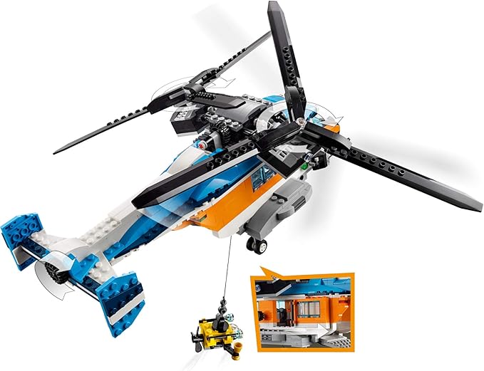 LEGO Creator 3in1 Twin Rotor Helicopter 31096 Building Kit (569 Pieces)