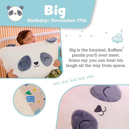 Saint Eve Kids Pillow Pals - Cute & Super Soft Animal Friends Decorative Fluffy Pillow Covers for Girls and Boys & Toddlers Beds, Playroom and Nap Time, Sensory Toys for Kids, Big The Panda