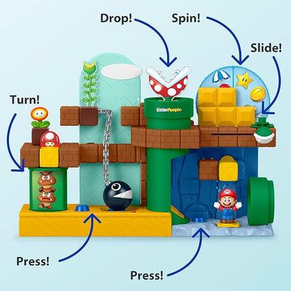 Fisher-Price Little People Toddler Toy My Mario Adventure Playset with Music Sounds & Figures, Preschool Kids Ages 18+ Months