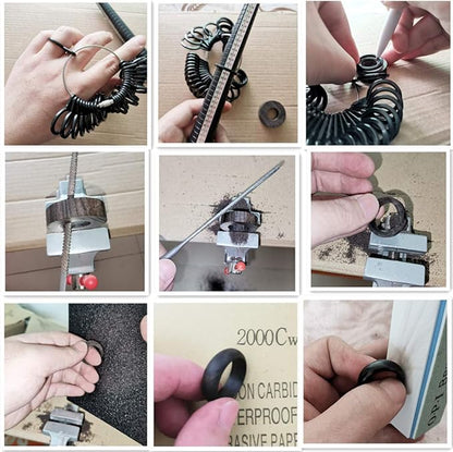 DEUXPER Sandalwood Ring Craft Kit - DIY Make Your Own Jewelry Ring - Craft Project for Adults, Teens, Kids, Beginners - Great Gift (Ring Material 6 Pcs)...