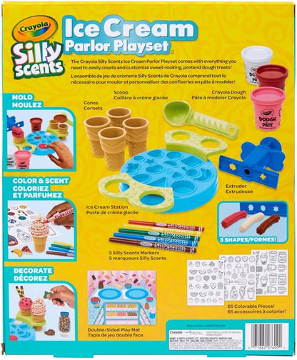 Crayola Silly Scents Ice Cream Toy, Kids Modeling Dough, Play Food Toy with Scented Markers, Gifts 4+