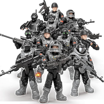 24 PCS Special Forces Building Block Action Mini-Figures Blind Bags with Multiple Military Weapons Accessories Equipment Assembly Building Toys Party Favors for Boys