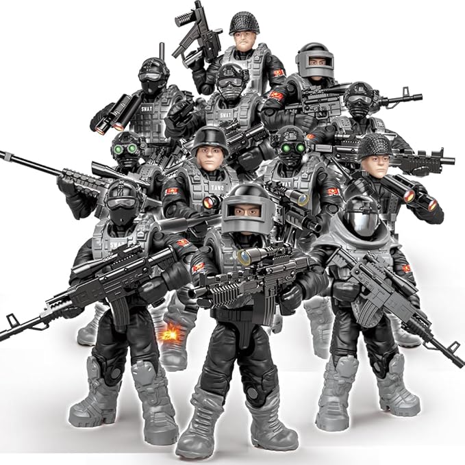 24 PCS Special Forces Building Block Action Mini-Figures Blind Bags with Multiple Military Weapons Accessories Equipment Assembly Building Toys Party Favors for Boys