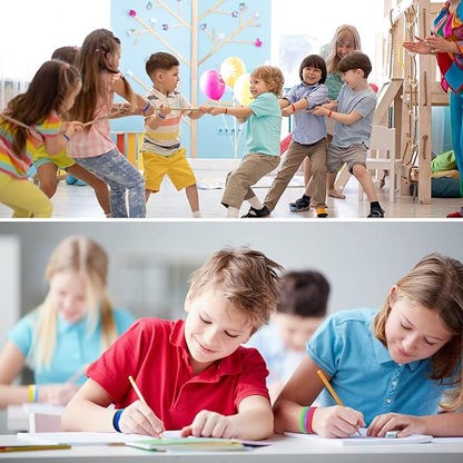 30 PCS Silicone Bracelets Wristbands for kid, Sports Rubber Elastic Wristband Bracelet for Party Decorations Favors Set Pack Blue