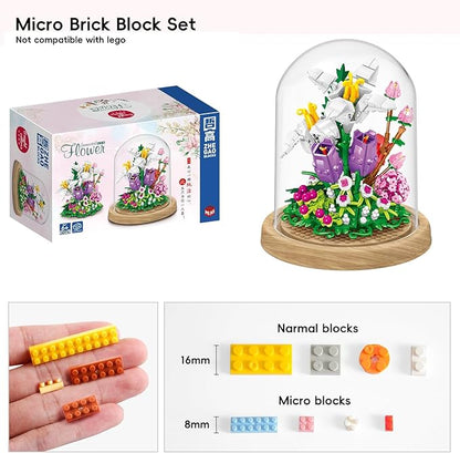 Lilies Flower Bouquet Building Sets, Artificial Flowers Building Blocks kit, DIY Unique Decoration Home, Botanical Collection for Ages 8+,Ideal Gifts for Mom Women (511PCS)