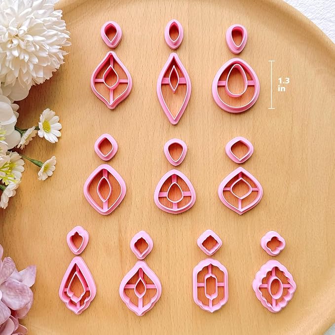 Keoker Polymer Clay Cutters Set 20 Boho Shape Clay Cutters for Polymer Clay Jewelry Making