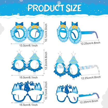 36 Pcs Winter Party Favors Snowflake Paper Eyeglasses Winter Wonderland Party Decorations Photo Booth Props for Christmas Holiday Baby Shower Birthday Supplies