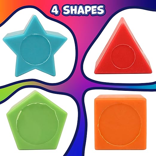 READY 2 LEARN Chunky Dough Tools - Set of 4 Shapes - Playdough Accessories - Easy-Grip Art Supplies - Clay Tools for Kids