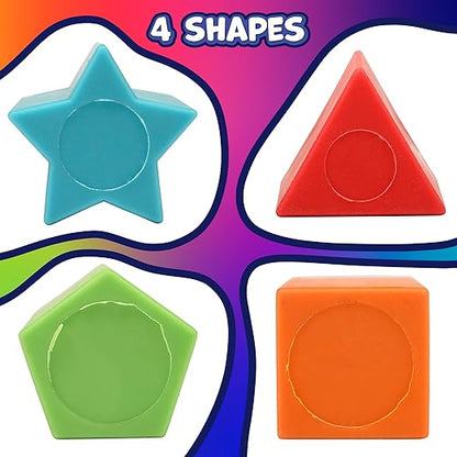 READY 2 LEARN Chunky Dough Tools - Set of 4 Shapes - Playdough Accessories - Easy-Grip Art Supplies - Clay Tools for Kids