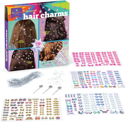 Craft-tastic - Fold and Stick Hair Puffy Charms - Craft and Accessory Kit - for Ages 5+