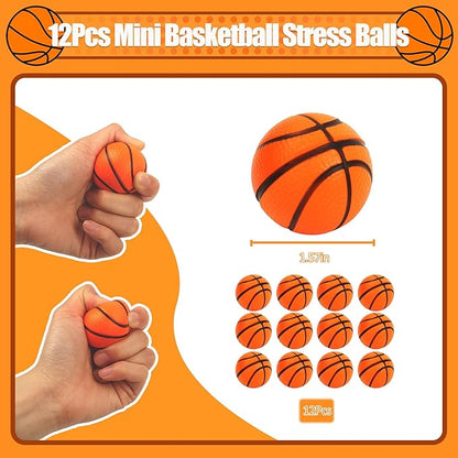 Basketball Party Favors Birthday Supplies 60pcs Buck Silicone Bracelets Punch Balloons Basketball Stress Ball Stamp Scratch Art Set For Kids Pinata Stuffer Boys Girls