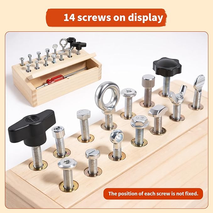 INIFEIDALA Kids Tool Set,Montessori Toys for 3 4 5 Year Old,Montessori Screwdriver Board Set,Sensory Preschool Learning for Toddler Travel,Fine Motor Skills - STEM Toys