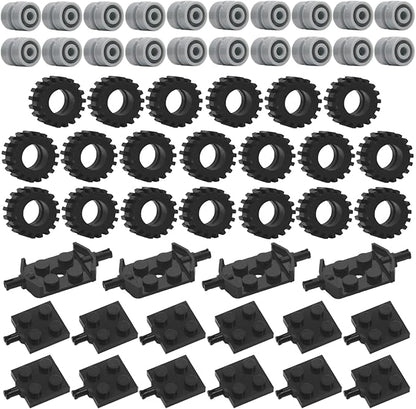 Tires Wheels and Axles Sets - 56 Pieces Brick Accessories Basic Classic Building Block Toys,Car Truck Wheels Parts
