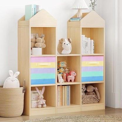 ShellKingdom Foldable Fabric Storage Cubes And Cloth Organizer Drawer For Closet And Toys, 2 Pack (Rainbow)