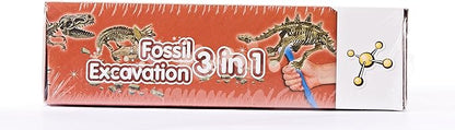 Science4you Dinosaur Fossil Excavation 3 in 1 - Fossil Digging Kit for Kids: T-Rex & Triceratops & Stegosaurus, 3 Dinosaurs Toys for Kids, 37 Pieces, Toys, Games, Gifts for 6+ Year Old Boys and Girls