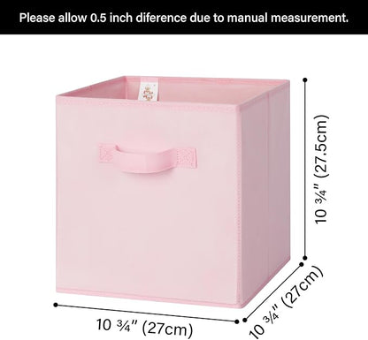 GRANNY SAYS Cube Storage Bins, 11 Inch Storage Cube Organizer, Collapsible Fabric Storage Cubes with Handle, Decorative Cube Storage Organizer for Shelves, Closet, Pink, 8-Pack