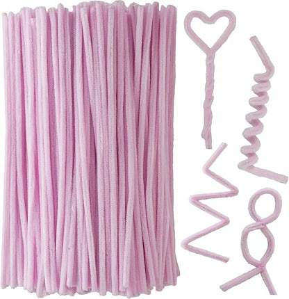 Qirimoi Light Pink Pipe Cleaners Craft Pipe Cleaners Bulk Pipecleaners Crafts Supplies，200Pcs Light Pink
