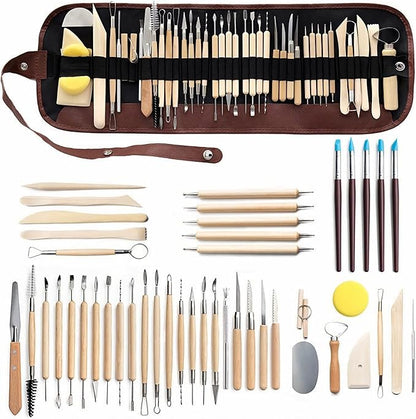 Clay Tools 46PCS Pottery Tools Clay Sculpting Tools Polymer Clay Tools Kit Ceramic Tools for DIY Handcraft Modeling Clay Carving Tools Set