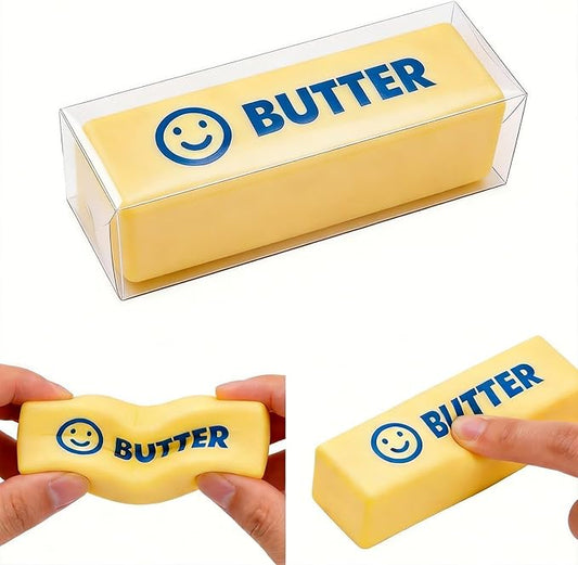 Midou Slow Rising Dumpling Squishy Butter Squeeze Toy Sensory Stress Relief Squishies Soft & Stretchy Fidget Toys for Anxiety Relief Party Favors 1Pcs(Dumpling Squishy Butter Smile Face)