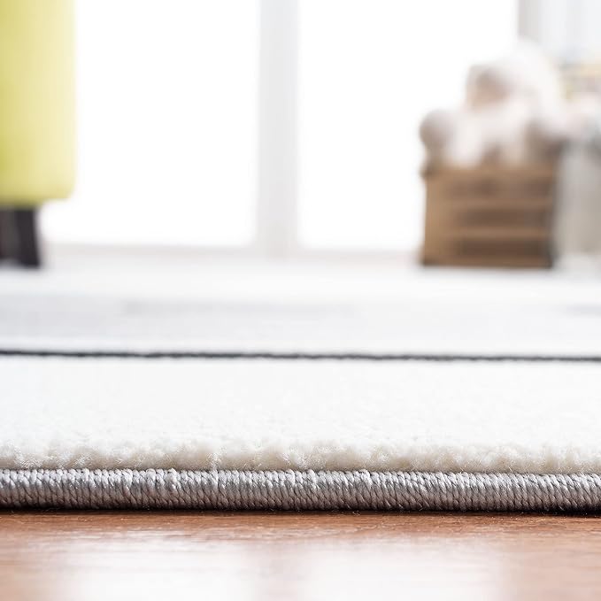 SAFAVIEH Carousel Kids Collection Runner Rug - 2' x 8', Grey & Ivory, Non-Shedding & Easy Care, Ideal for High Traffic Areas for Boys & Girls in Playroom, Nursery, Bedroom (CRK140F)