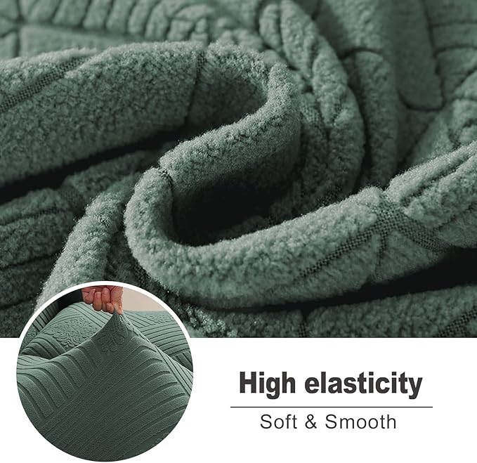 NORTHERN BROTHERS Recliner Chair Covers - Lazy Boy Recliner Covers That Stay in Place, 4 Pieces Reclining Chair Cover Recliner Slipcovers 1 Seater, Light Green