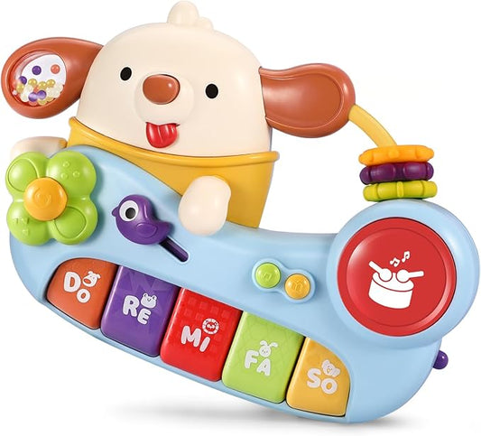 WITALENT Baby Toys, Puppy Baby Musical Piano, Toddler Montessori Toys, Infant 12-18 Months Must Have, Early Learning Educational Keyboard Piano for 1 Year Old Boys Girls Birthday