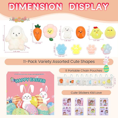 11pcs Squishy Pack,Fidget Toys Include taba Squishies Party Favors for Kids 4-8 8-12 Treasure Box Toys for Classroom Birthday Xmas Gifts for Girls Boys Goodie Bag Stocking Stuffers for Teens