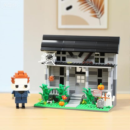 Halloween Movie Building Set – Horror House & Figure, Toy Building Blocks Compatible with Lego, Collectible for Horror Fans & Adults, Creative DIY Display Toy