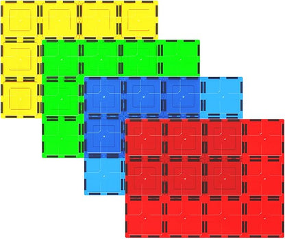 PicassoTiles Kids Toy Magnetic Building Blocks Magnet Tiles Supersized Large Stabilizer Base Jumbo XL Plate Foundation Education Construction Kit Engineering STEM Children Learning Stacking Set