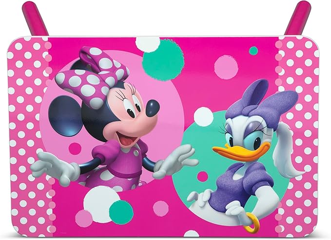 Delta Children Disney Minnie Mouse 4-Piece Toddler Room-in-a-Box Set – Includes Sleep and Play Toddler Bed, Table, 1 Chair and Toy Box, Pink