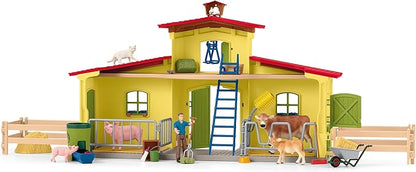 Schleich Farm World Giant 123-Piece Playset Pack with Farmhouse, Chicken Coop, Horse Stall, Farm Toys for Toddlers Ages 3+