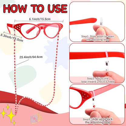 9 PCS 100 Days of School Old Lady Wig Set Include Wig Glasses Necklace Bracelet Glasses Chain Bag Cane and Stickers