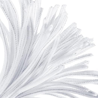 Cuttte Pipe Cleaners Craft Supplies - 300pcs White Pipe Cleaners Chenille Stems for Craft Kids DIY Art Supplies (6 mm x 12 inch)