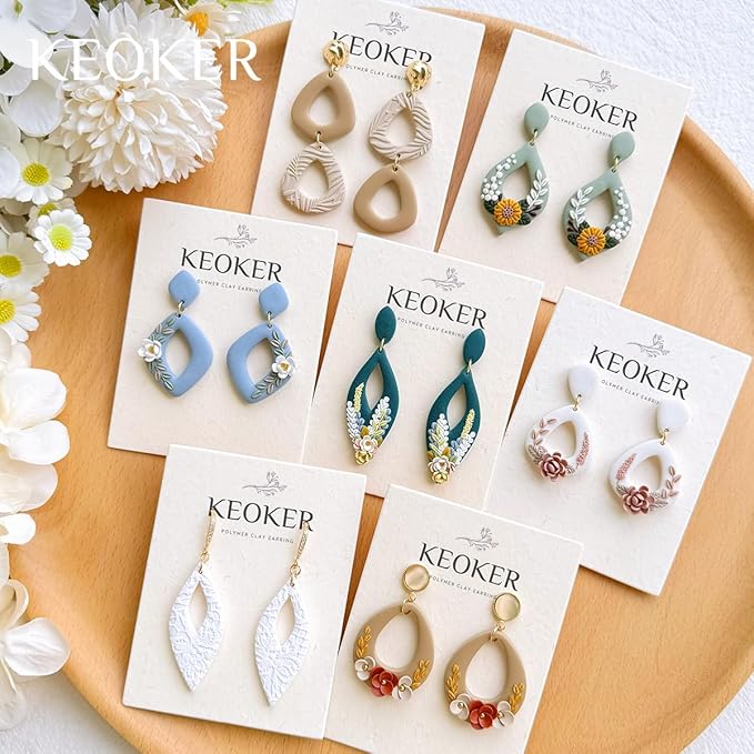 Keoker Polymer Clay Cutters, Boho Polymer Clay Cutters, Clay Earrings Cutters, Basic Polymer Clay Jewelry Making Supplies, Polymer Clay Cutter Sets