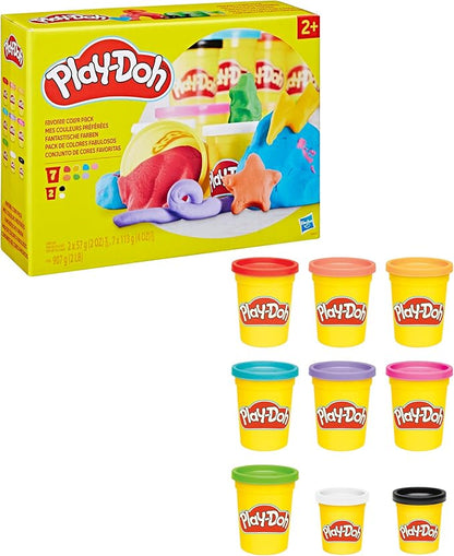 Play-Doh 9 Pack Favorite Color Set, Assorted Colors, 2 & 4 Ounce Modeling Compound Cans, Kids Arts & Crafts, Preschool Toys for 2 Year Old Girls & Boys & Up (Amazon Exclusive)