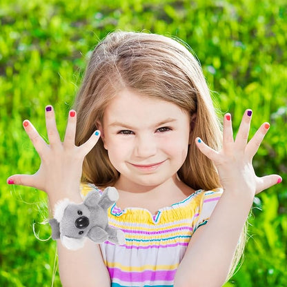 Abaodam Animal Slap Bracelet Koala Slap Bracelet Plush Stuffed Animal Hugger Snap Wrist Band for Kids Birthday Party Gifts