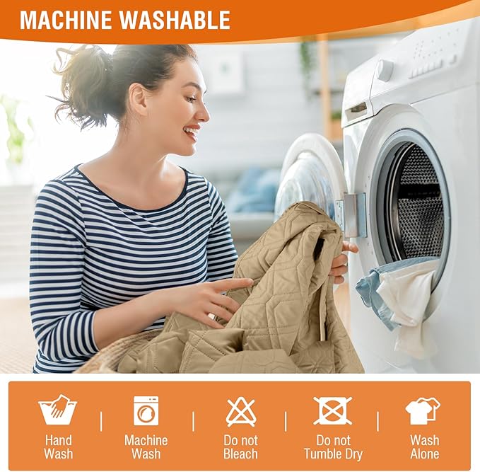 VANSOFY 100% Waterproof Recliner Chair Covers, Recliner Cover Non-Slip Dog Chair Cover Furniture Protector Washable Slipcover with Pocket, Elastic Straps for Pets, Dogs(Sand, 30")