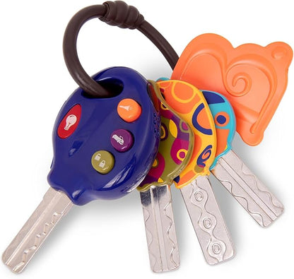 B. toys – LucKeys – Blue – Pretend Play Toy Car Keys – Key Fob with Lights & Sounds – Interactive Baby Toy – Pretend Keys for Babies, Toddlers – 10+ Months