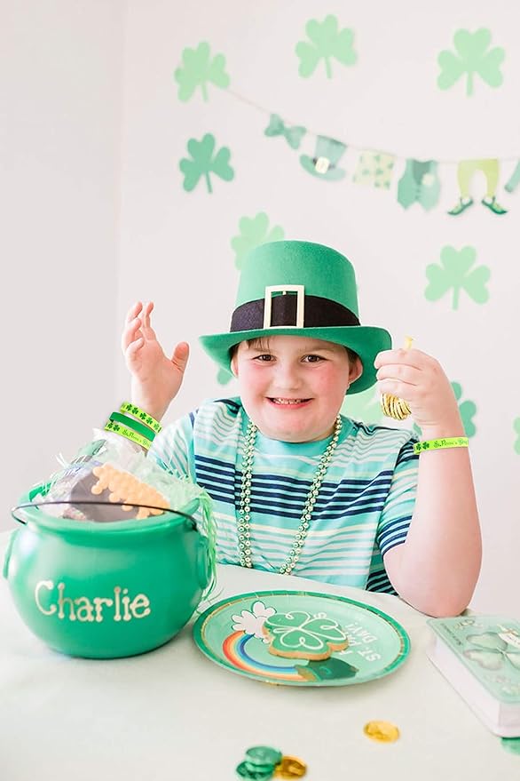 Moon Boat 74PCS St. Patrick's Day Shamrock Rubber Wristbands Bracelets - Party Favors Supplies Gifts Decorations