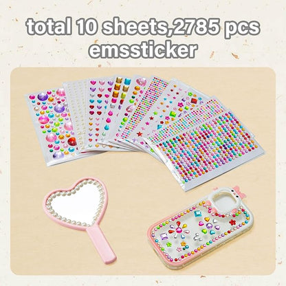 2774PCS Gem Stickers, Self Adhesive Gems for Crafts, Acrylic Bling Heart Sticker, Jewel Stickers Crafts self Adhesive, Assorted Shapes Jewels Rhinestones Sticker, Craft Supplies for Kids