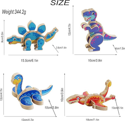 Dinosaur Assembly Magnetic Building Blocks Toys,Dinosaur Snap Together Building Toys for 3-8 Years Old
