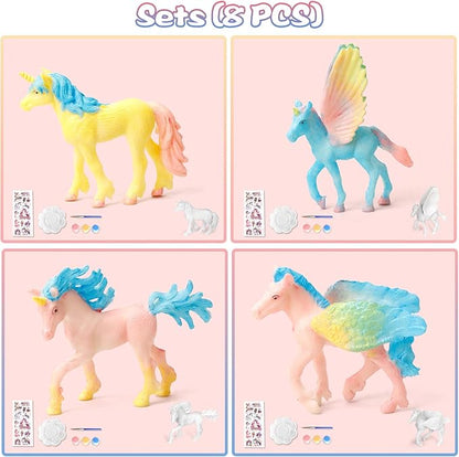 Unicorns Painting Kit Pack 8 for Girls Unicorn Party Favors, Birthday Party Favors, Art & Crafts Activity, Great for Easter Basket Stuffers